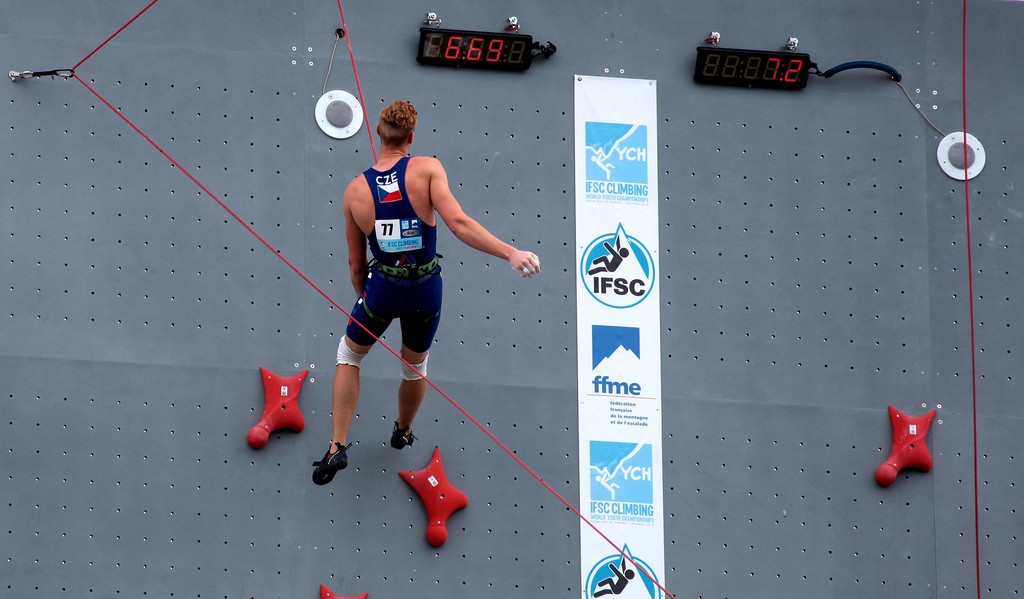 Czech male competitor IFSC world youth championships lead and speed Climbing Noumea 2014 New Caledonia