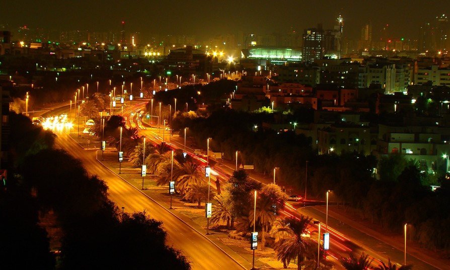 Muroor by night Abu Dhabi week United Arab Emirates Abou Dabi concours photo road and ligth dark