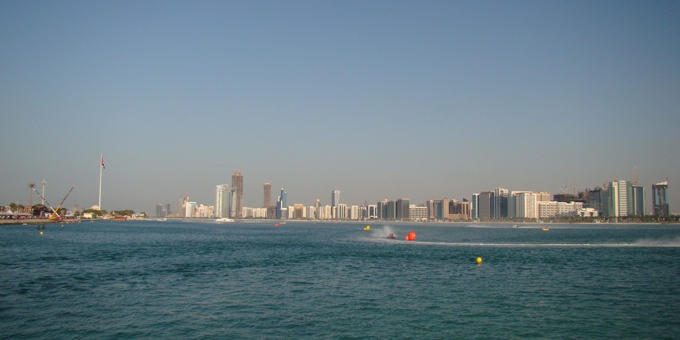 Corniche mer Grand Prix motonautique d'Abu Dhabi Emirats Arabes Unis