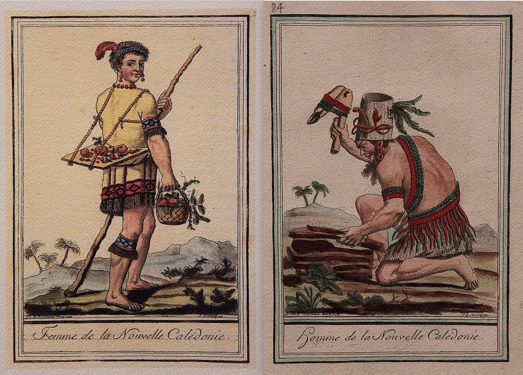 Femme et homme de la Nouvelle-Calédonie Jacques Grasset de Saint-Sauveur écrivain et diplomate français