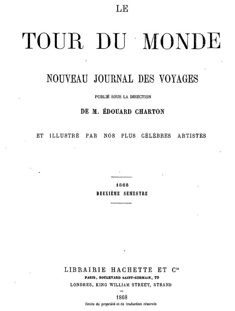 livre Tour du monde 1868 Voyage à la Nouvelle-Calédonie Jules Garnier