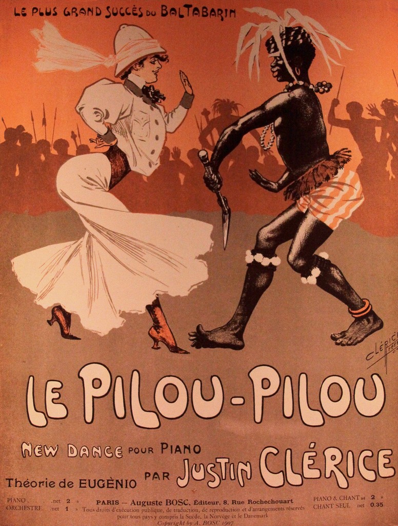 Pilou pilou affiche 1907 Nouvelle-Calédonie Le plus grand succès du Bal-Tabarin
