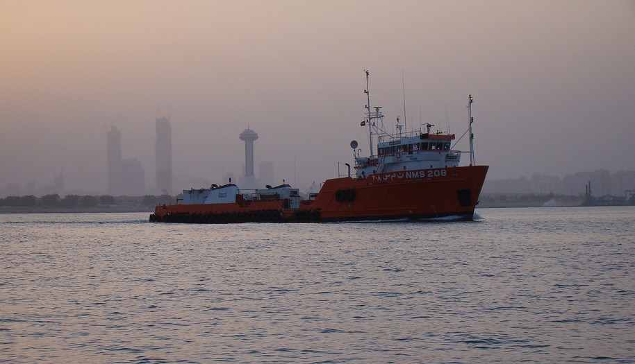 Support ship NMS 208 Canal Al Bateen Abu Dhabi United Arab Emirates