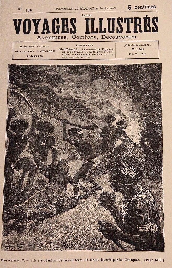 Voyages illustrés Aventures Combats Découvertes Numéro 176 Nouvelle-Calédonie dévorés par les Canaques Capitaine Mayne Reid