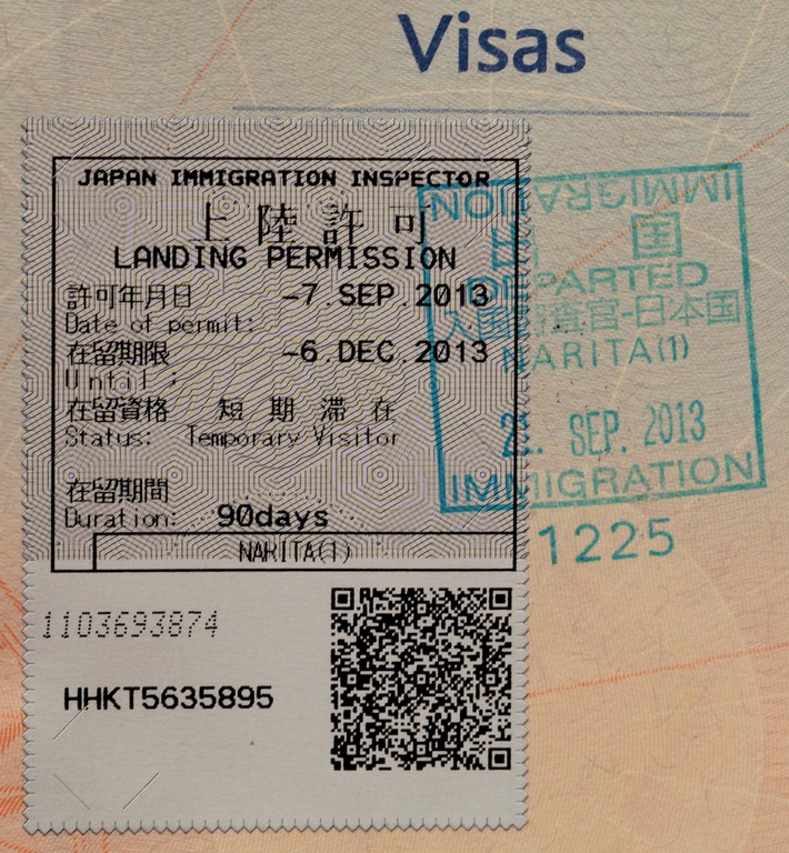Japan immigration policy Japanese laws procedure tourist tourism stamp inspector visa landing permission Narita airport statistics Shinagawa status 日本政策移住