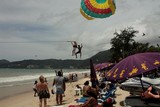 Parasailing Phuket Thailand tourist sport Patong Beach dangerous game