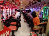 Japanese pinball gambling pachinko parlor national obsession Tokyo Japan パチンコ