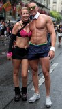 Couple Homme fitness workout super musculature Lake Parade Geneva Swiss