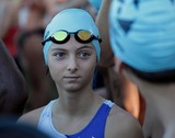 Triathlon International de Nouméa 2014 jeune fille bonnet blanc
