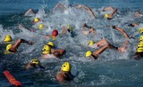 Triathlon International de Nouméa 2014 Départ de l'épreuve de natation