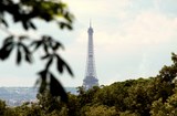 Tour Eiffel prise des Jardins du cimetière du Père-Lachaise Paris France