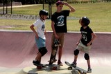 Young teens at the skate park Melbourne City Australia