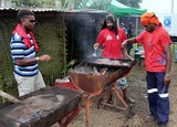 Cerf crevette barbecue kanak Fête de Boulouparis 2015 Nouvelle-Calédonie