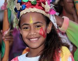Smilling young girl Carnaval de Noumea New Caledonia