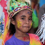 Jeune fille maquillée Carnaval de Nouméa 2015 Nouvelle-Calédonie