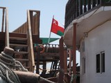 Dhows arborant le pavillon Omanais Port de Dibba