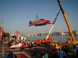 Mise à terre des F1 de la mer Grand Prix motonautique Abu Dhabi