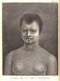 Gravure ancienne femme de la Nouvelle-Calédonie James Cook