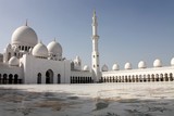 Blue sky over Sheikh Zayed Grand Mosque Abu Dhabi United Arab Emirates