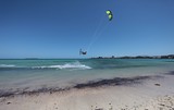 Water sport kiteboarding jump kitesurf New Caledonia sunny day