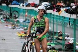 Cycliste Australien zeet maillot vert triathlon Noumea Nouvelle-Calédonie ligue de triathlon New Caledonia