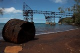 coffre amarrage rouillé mine de goro vestige warft des japonais nouvelle-calédonie new caledonia old mine