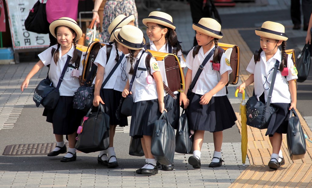 Japanese school uniform sailor fuku Tokyo Japan young schoolgirl
