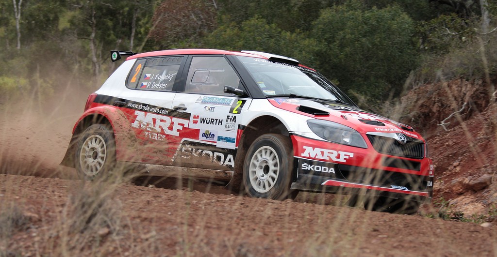 Škoda Fabia S2000 rally car driver Jan Kopecký New Caledonia 2014 APRC