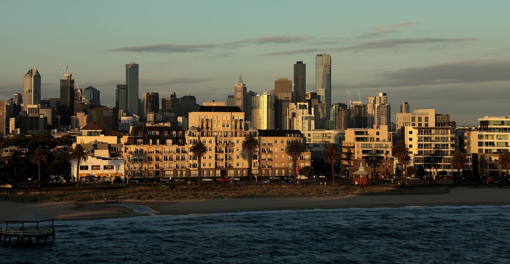 Melbourne town sundown Australia