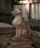 Komainu fox statue guardian shrine kami Inari shrine Japan 