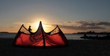 Voile aile de kitesurf sur la plage Nouméa Anse Vata Nouvelle-Calédonie